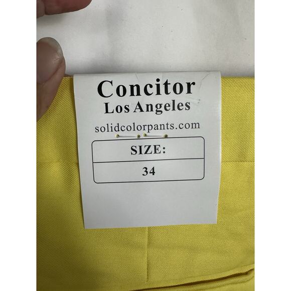 Concitor Mens Dress Pant Trousers Flat Front Solid Size 34 - Picture 4 of 8